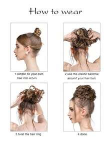 1入組自然色亂髮蓬鬆毛燥卷假髮,適用於馬尾和厚髮的女性 - Light Brown - 查看 5