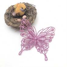 1pc Trang trí cây thông Noel Bướm trang trí Mặt dây chuyền treo nhỏ Quà tặng tốt nhất - Hồng - Xem 3