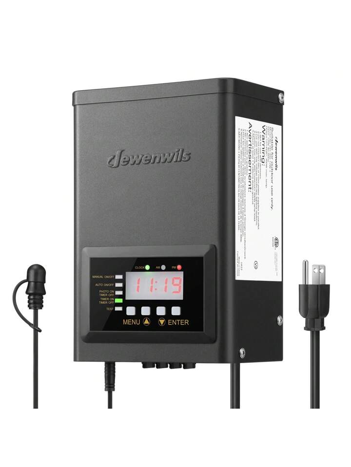 Dewenwils 300w Outdoor Low Voltage Transformer With Timer And Photocell