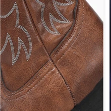 Men's Western Style Boots, Fashionable, Durable And Slip-resistant - Brown - View 5