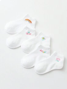 5雙小女童花細節襪子 - 彩色 - 查看 1