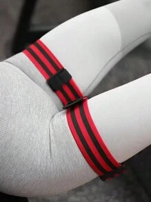 2入組健身血流限制帶,大腿阻塞反彈帶,壓縮帶 - 紅色 - 查看 3