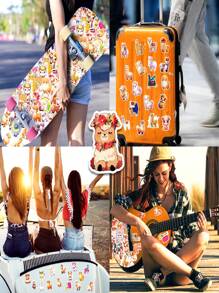 50pcs/Pack Cartoon Llama Cute Animal Pvc Sticker. Suitable For Children's Luggage, Skateboards, Water Bottles, Computers - Healing Sticker - Multicolor - View 10