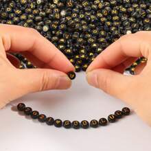 500 cái Tròn Lá thư Hạt Acrylic Chữ cái Số Hạt Tim Hạt Đối với Làm đồ trang sức DIY Dây chuyền Vòng tay ( 7x4mm ) - màu đen - Xem 6