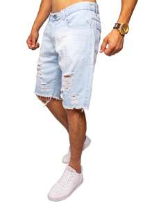 Men Denim Shorts - Multicolor - View 6