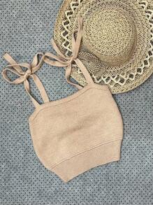 Women Knit Tops - 杏色 - 查看 2