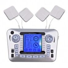 智能按摩機神經刺激器 12種模式 20種強度 Tens Ems 脈衝按摩器放鬆肌肉附電極貼 - 灰色 - 查看 1