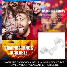 5pcs Retractable Scary Vampire Fangs Teeth For Halloween Party, Cosplay Costume, Suitable For Children And Adults