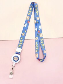 1 pieza de carrete retráctil de cordón de insignia de dibujos animados lindo para estudiantes para prevenir la pérdida de tarjeta de identificación