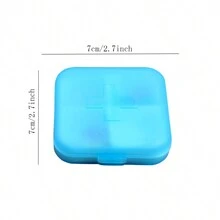 1pc Cross Shaped Pill Box For Travel/portable Mini Pill Container - Blue - View 4