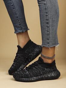 柔軟、時尚且舒適的襪子鞋 - 黑色 - 查看 6