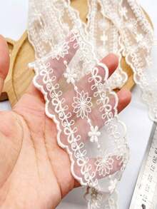 1 码蕾丝刺绣薄纱饰边、DIY 洛丽塔裙下摆、蝴蝶结、窗帘、缝纫配件