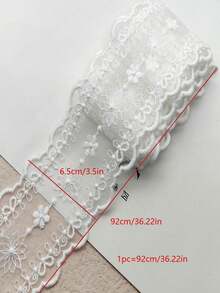 1 码蕾丝刺绣薄纱饰边、DIY 洛丽塔裙下摆、蝴蝶结、窗帘、缝纫配件