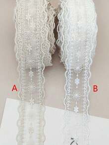 1 码蕾丝刺绣薄纱饰边、DIY 洛丽塔裙下摆、蝴蝶结、窗帘、缝纫配件