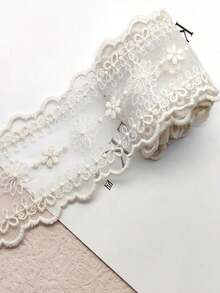 1 码蕾丝刺绣薄纱饰边、DIY 洛丽塔裙下摆、蝴蝶结、窗帘、缝纫配件