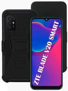 Funda Uso Rudo Con Clip Para Zte Blade V20 Smart - Negro - Ver 3