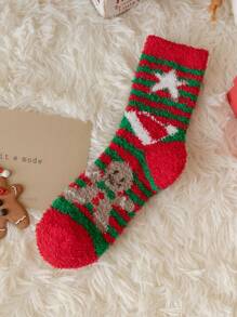 7雙女款珊瑚絨聖誕節襪子