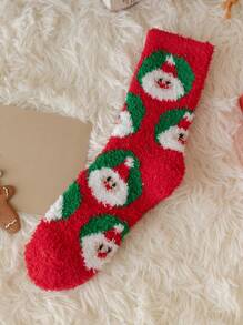 7雙女款珊瑚絨聖誕節襪子