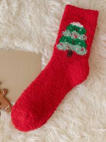 7雙女款珊瑚絨聖誕節襪子