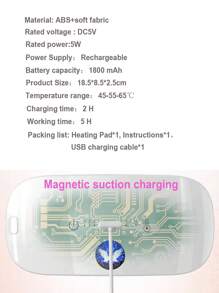 1入組便攜式抽筋加熱墊電動腰帶裝置加熱和振動按摩帶背部或腹部加熱墊適合女性和女孩