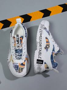 女士新款時尚增高防滑耐磨休閒鞋,帶鞋帶的戶外圓頭低幫運動鞋 - 彩色 - 查看 5