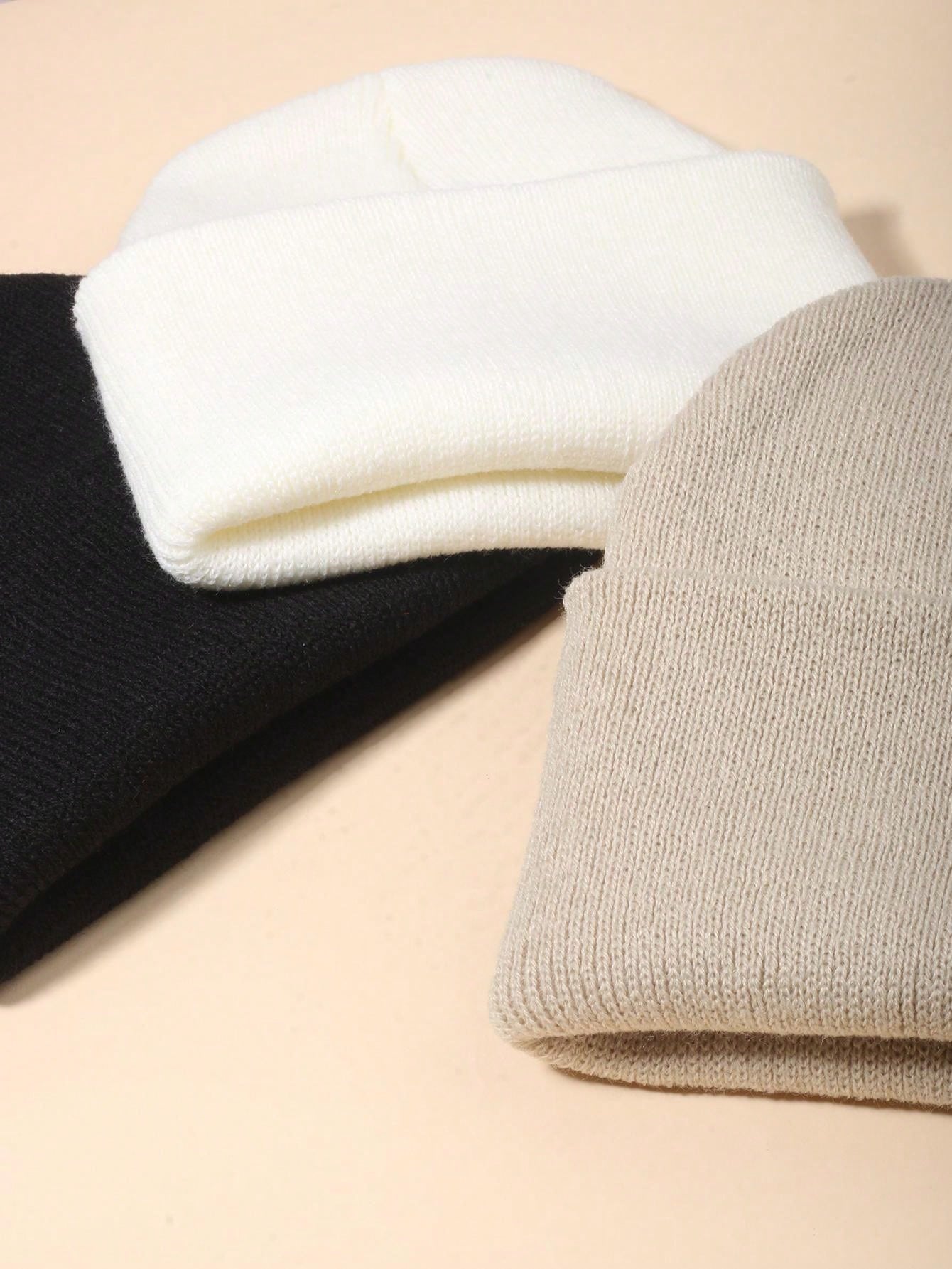 3pcs 112Y Women Y2k Knitted Warm Cute Baby & Children's Beanie Hat