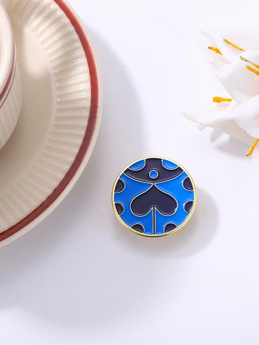 1 pieza azul mariquita esmalte pines costumbre Anime mariquita inspiración Broches con solapa distintivo con dibujos animados redondo Bisutería regalo para Niños amigos