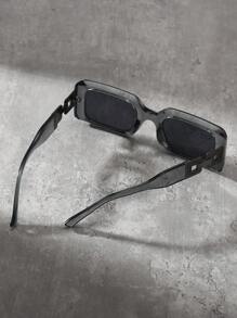 1 件装时尚运动户外 Y2k 复古海滩驾驶男女通用时尚眼镜大镜框夏季休闲海滩配饰眼镜遮阳镜 - 灰色 - 查看 5