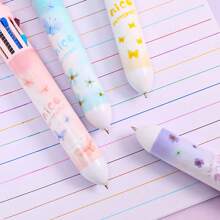 1pc Blue Color 10-color Butterfly Glitter Ballpoint Pen - Blue - View 5