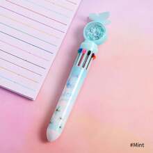 1pc Blue Color 10-color Butterfly Glitter Ballpoint Pen - Blue - View 1