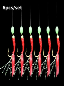 1box 6pcs/set Lifelike Fishing Bait Lures With Hooks - Burgundy - View 1