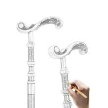 黃金花杖裝飾性吸血鬼cosplay復古派對時尚拐杖萬聖節十字杖93cm