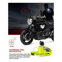 Alarma Motocicle Bloqueo Impermeable Freno Disco Candado - Amarillo - Ver 6