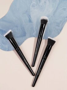 MAANGE 3pcs Professional Foundation Brush&Powder Brush Set,Flat Head&Oblique Head&Round Head Makeup Brush,Makeup Tools With Soft Fiber For Easy Carrying,Brush For Travel,Brush Set,Makeup Brush Kit,Make Up Brush Set,Make Up Set Complete,Makeup Brush Set,Complete Makeup Kit,Brush Kit,Brushes Makeup Set,Makeup Gift Set,Set - Black - View 4