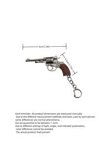 1 件裝男士手槍模型鋅合金鑰匙扣,適合日常使用 - 銅色 - 查看 2