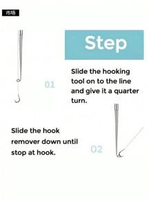 1入組戶外深喉盲人鉤拆卸器,不鏽鋼輕量鋁合金手柄,多功能漁勾取出器 - 彩色 - 查看 2