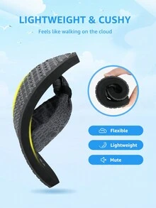STQ Chanclas para Mujer Playa, cómodas Esterillas de Yoga Sandalias de Verano - Negro - Ver 3