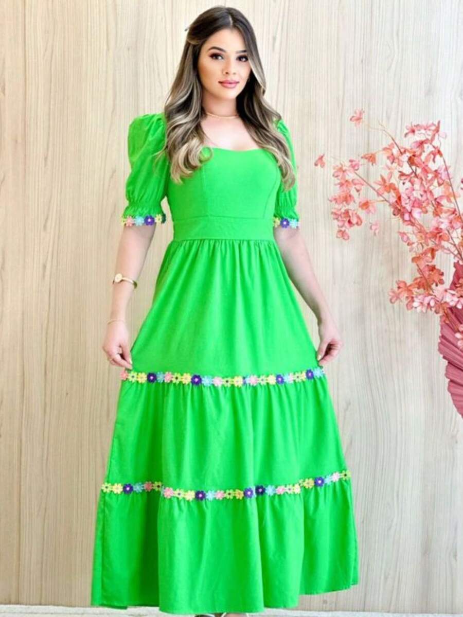 Women Dresses - 青檸色 - 查看 1