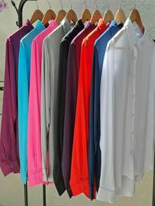 BLUSA CAMISERA PARA MUJER COMTEMPORANEA CON ESTILO - Rojo - Ver 4