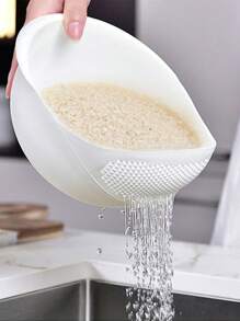 Kitchen Vegetable Basket Fruit Plate For Washing Vegetables And Rice - White - View 2