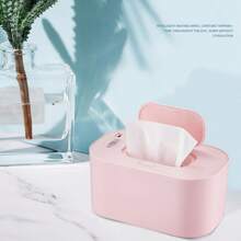 1pc Wet Wipes Heater, Baby Constant Temperature Wireless Car Charger Portable Hot And Wet Travel Tissue Insulation Box, Usb Required. Please Remove The Original Packaging Cover And Place The Wet Wipes On The Heating Plate To Achieve Better Heating Effect.Baby Shower Family Decorations Gifts - Pink - View 5