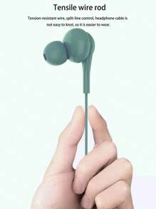 Macaron Color In-ear 3.5mm Interface With Mic Wired Earphone , Game Earphone With Remote Control. With Type-c To 3.5mm Audio Jack Adapter , Type-c/3.5mm Universal Wired Earphone - Hijau - View 7