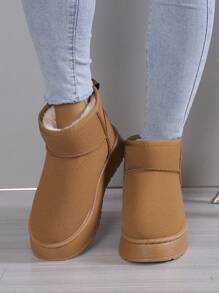 Women's Plush Warm Snow Boots - Maroon - View 4