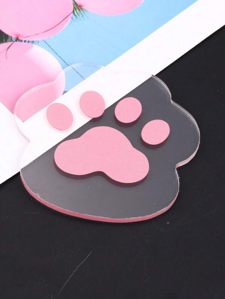 Paleta De Colores Con Forma De Pata De Gato Rosa De Dibujos Animados - Rosa - Añade 4