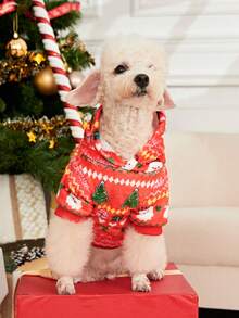 PETSIN 1 件寵物連帽衫鹿聖誕服裝狗衣服 - 彩色 - 查看 4