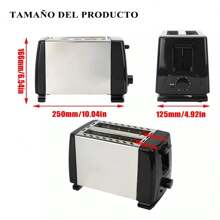 Tostadora de Pan Electrico de Pan de Molde 2 Rebanada - Blanco y Negro - Ver 5
