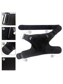 1 件防护透气加压运动护肩可调节肩部防拉伤护具男女健身肩带 - 黑色 - 查看 5