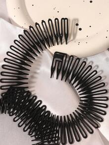 2入組梳子,彈性簧式梳子,適用於掉頭髮的頭髮 - 黑色 - 查看 5