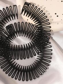 2入組梳子,彈性簧式梳子,適用於掉頭髮的頭髮 - 黑色 - 查看 4