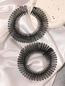 2入組梳子,彈性簧式梳子,適用於掉頭髮的頭髮 - 黑色 - 查看 2